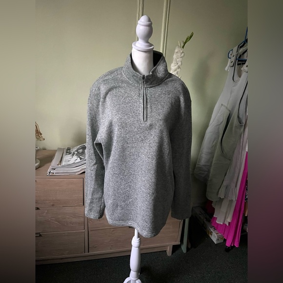 IZOD Heather Grey Half-Zip Mockneck Long-Sleeve Pullover Thick Sweater Shirt XXL - Picture 13 of 16